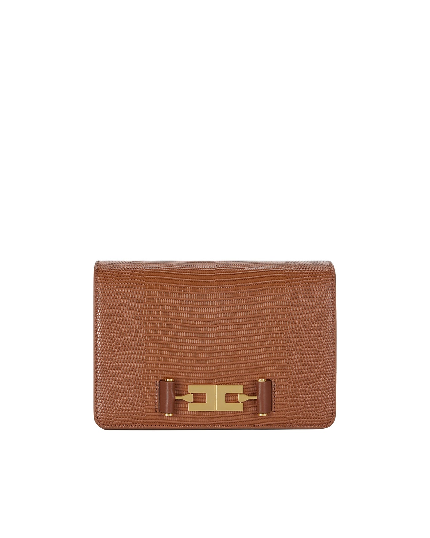 Elisabetta Franchi Shoulder Bag — Bronze Polyester Polyurethane