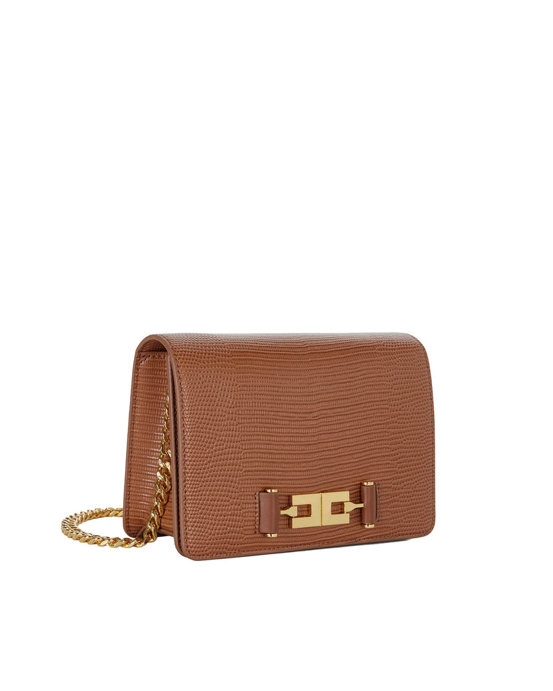 Elisabetta Franchi Shoulder Bag — Bronze Polyester Polyurethane