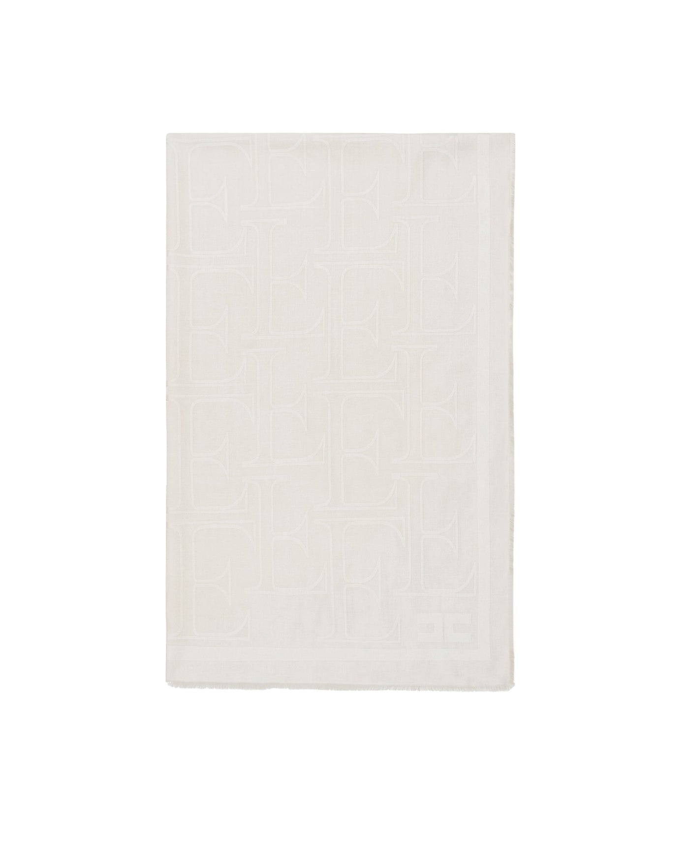 Elisabetta Franchi Viscose-Modal Logo Scarf — Beige Scarfs
