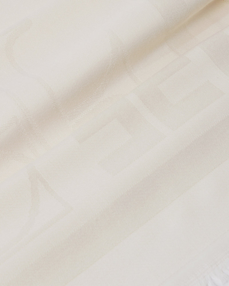 Elisabetta Franchi Viscose-Modal Logo Scarf — Beige Scarfs