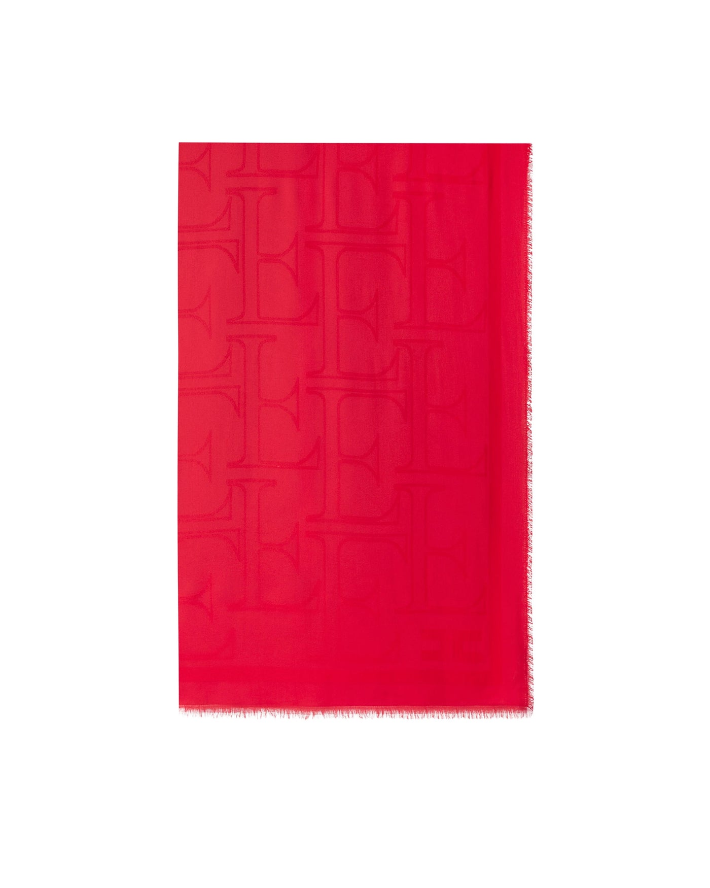 Elisabetta Franchi Logo Jacquard Viscose-Modal Scarf — Red Viscose Modal Scarfs