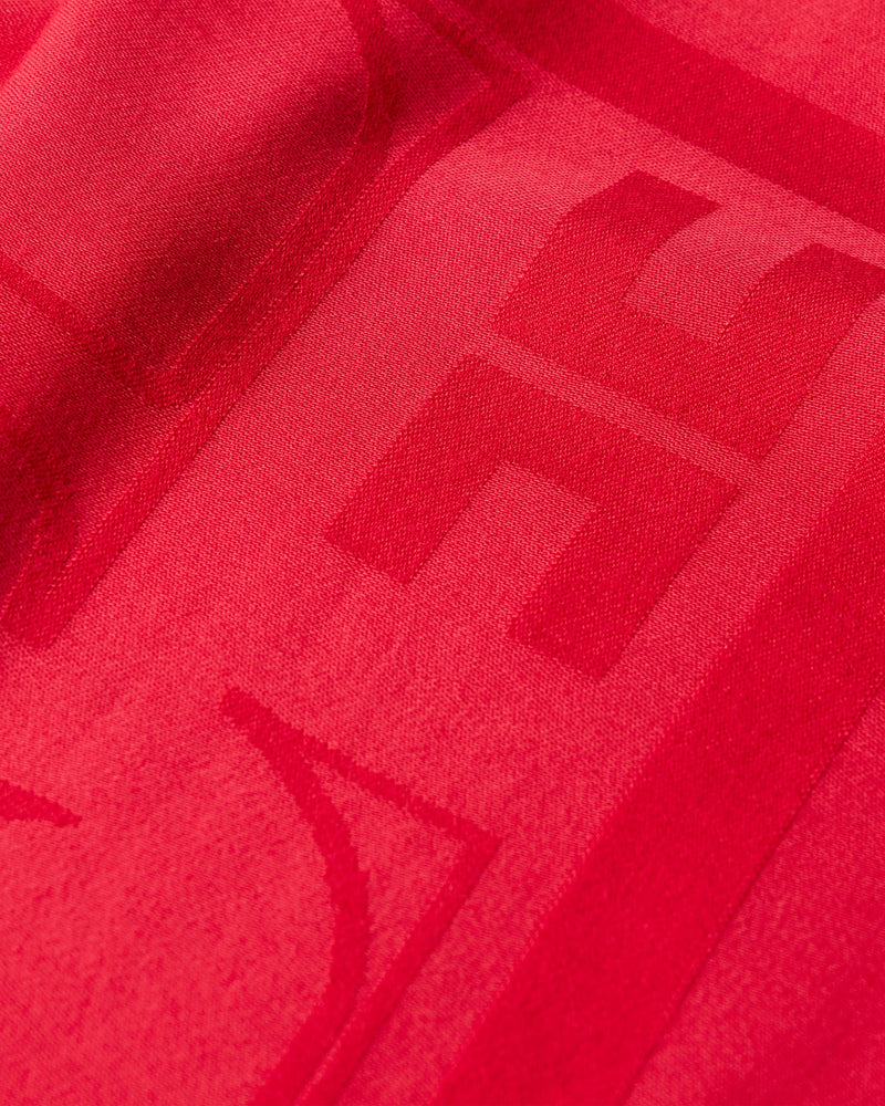 Elisabetta Franchi Logo Jacquard Viscose-Modal Scarf — Red Viscose Modal Scarfs