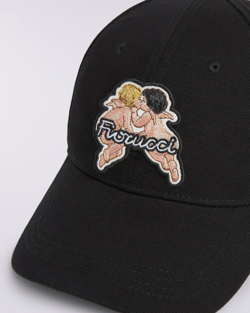 Fiorucci U01fpaha135 Angels Patch Embroidered Baseball Cap — Black Cotton Caps