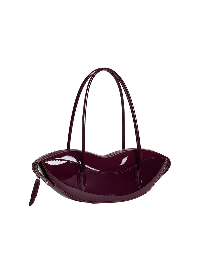 Fiorucci Lips Shoulder Bag — Burgundy Polyurethane
