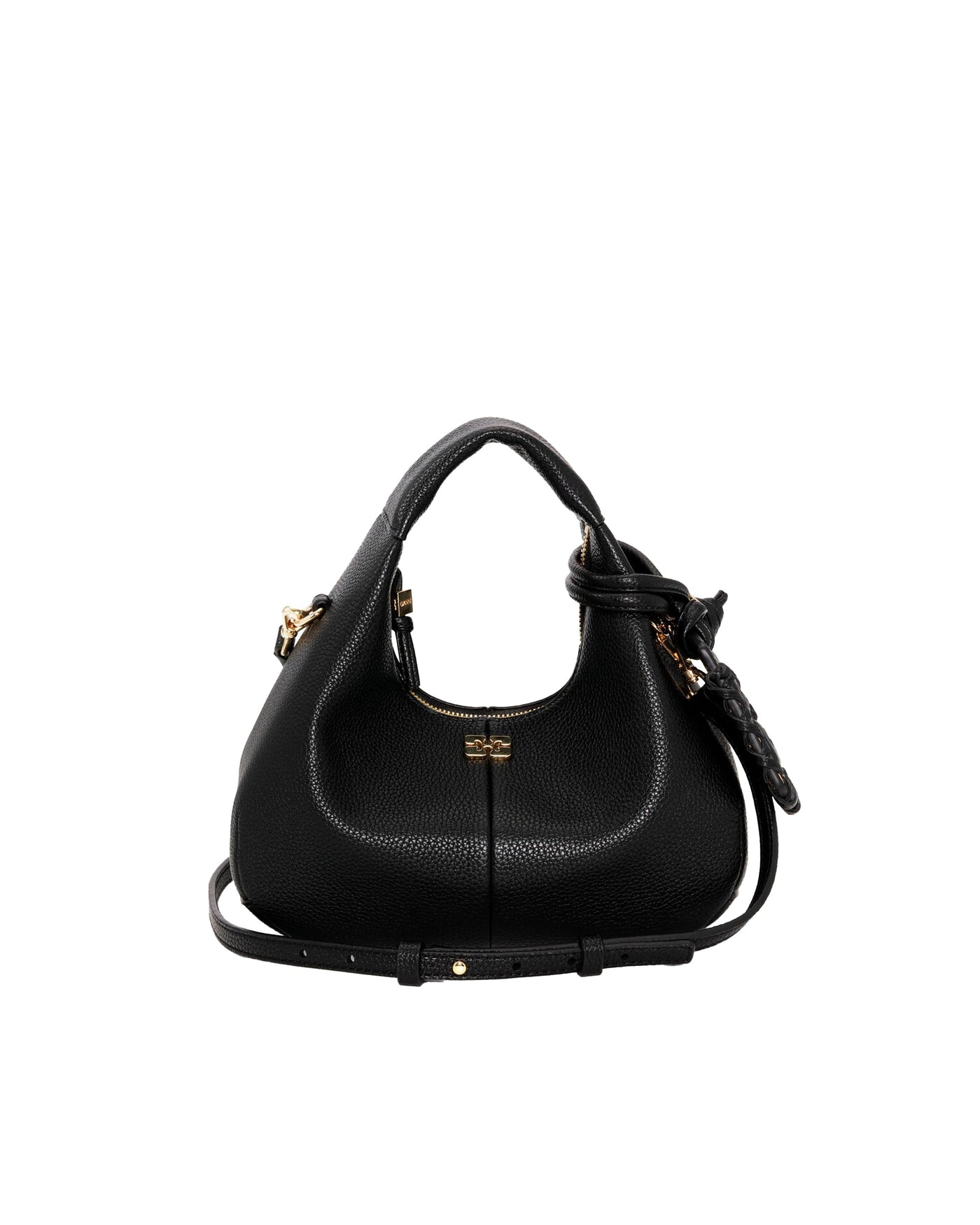 Ganni Hobo Bag — Black Recycled Polyester