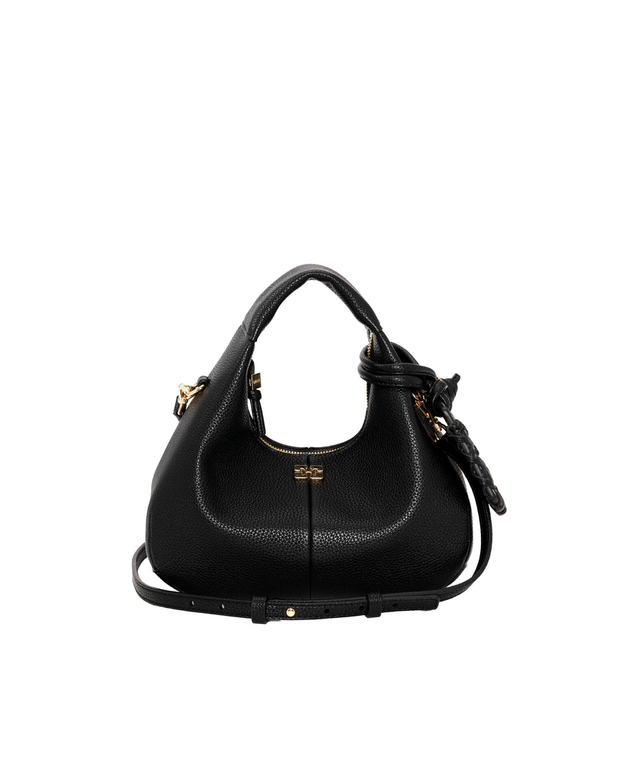 Ganni Hobo Bag — Black Recycled Polyester