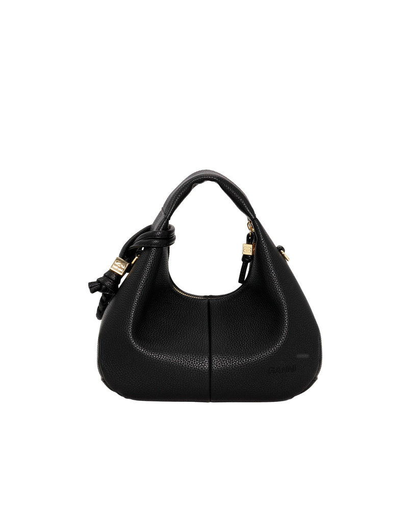 Ganni Hobo Bag — Black Recycled Polyester
