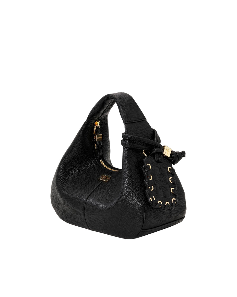 Ganni Hobo Bag — Black Recycled Polyester