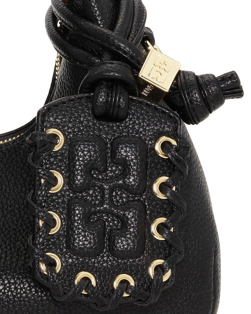 Ganni Hobo Bag — Black Recycled Polyester