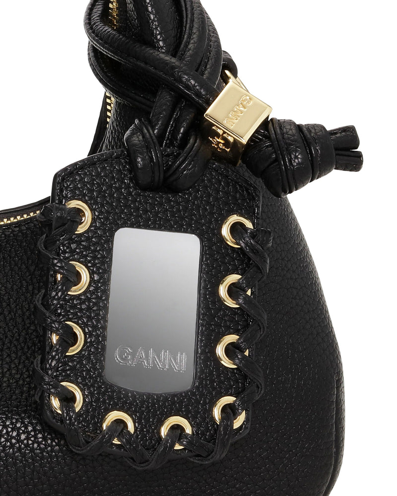 Ganni Hobo Bag — Black Recycled Polyester