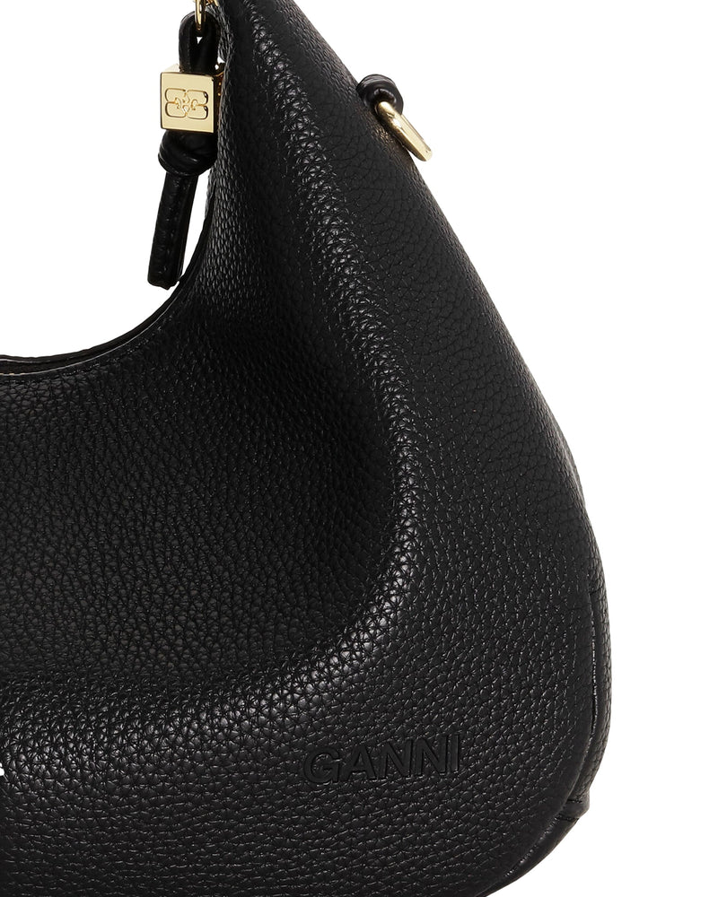 Ganni Hobo Bag — Black Recycled Polyester
