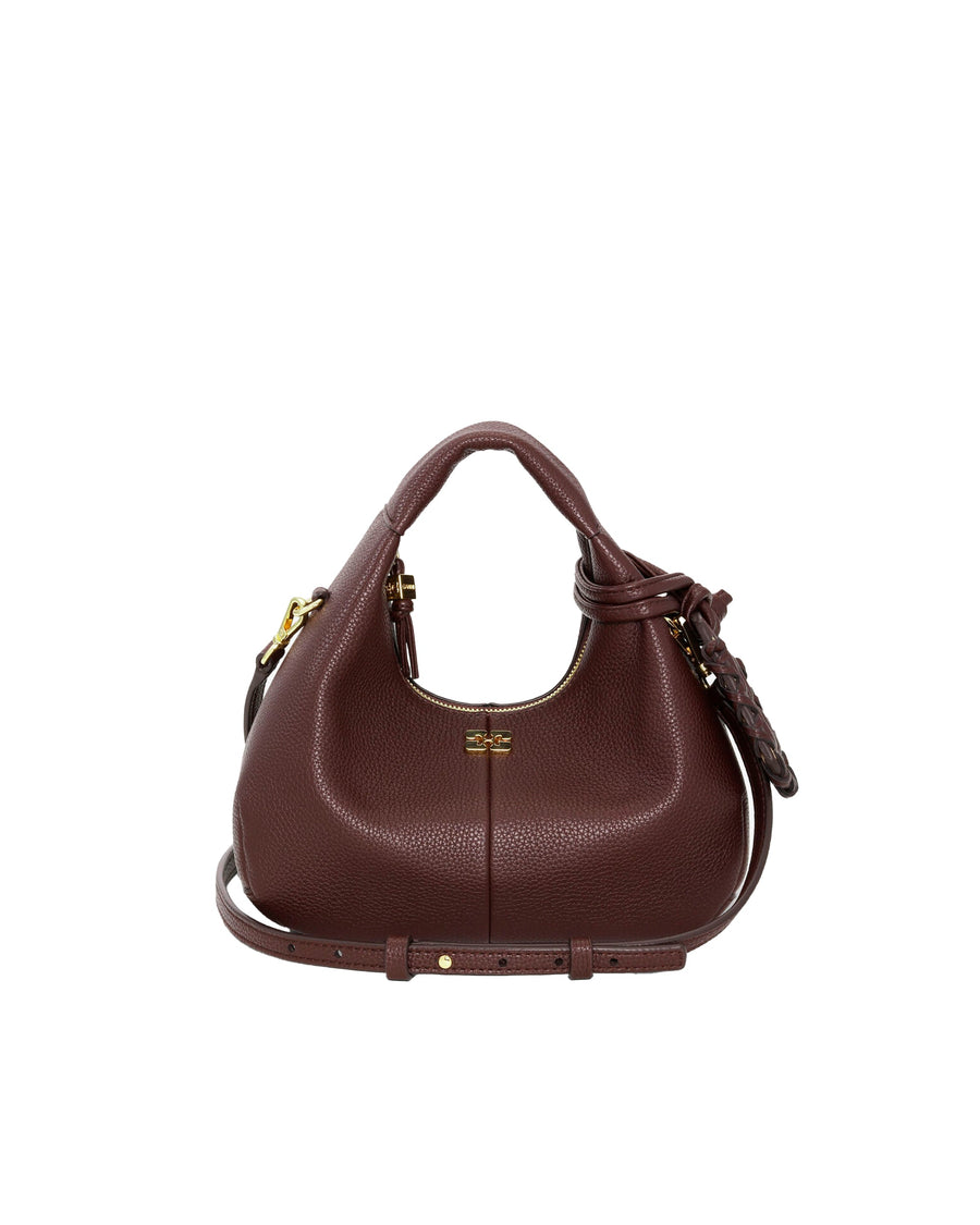 Ganni Eco-Leather Hobo Bag — Brown