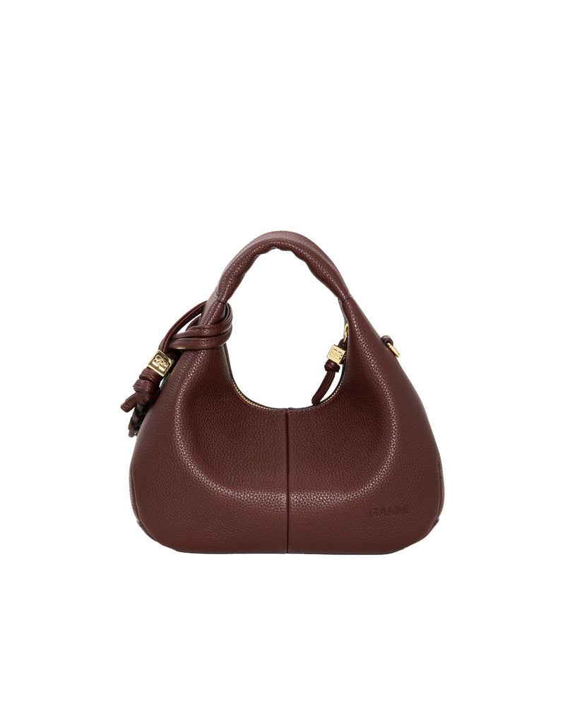 Ganni Eco-Leather Hobo Bag — Brown