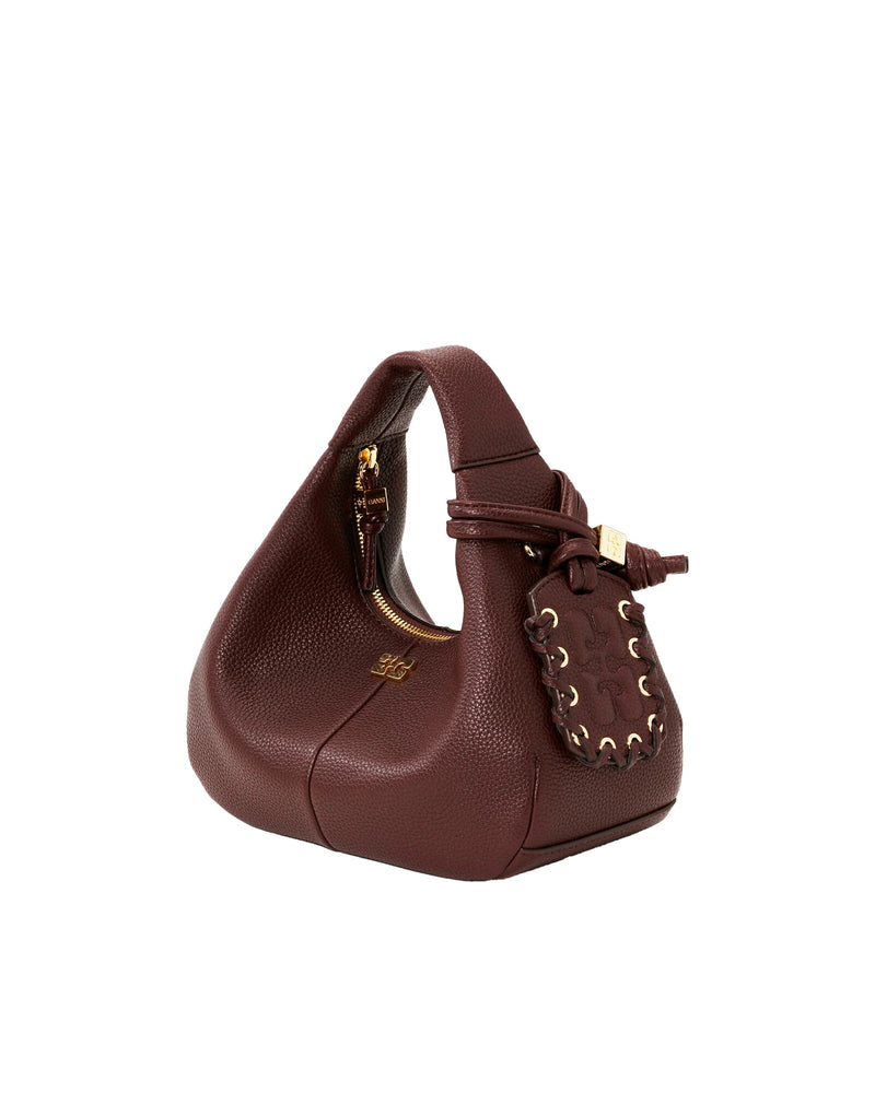 Ganni Eco-Leather Hobo Bag — Brown