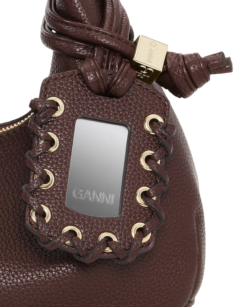 Ganni Eco-Leather Hobo Bag — Brown