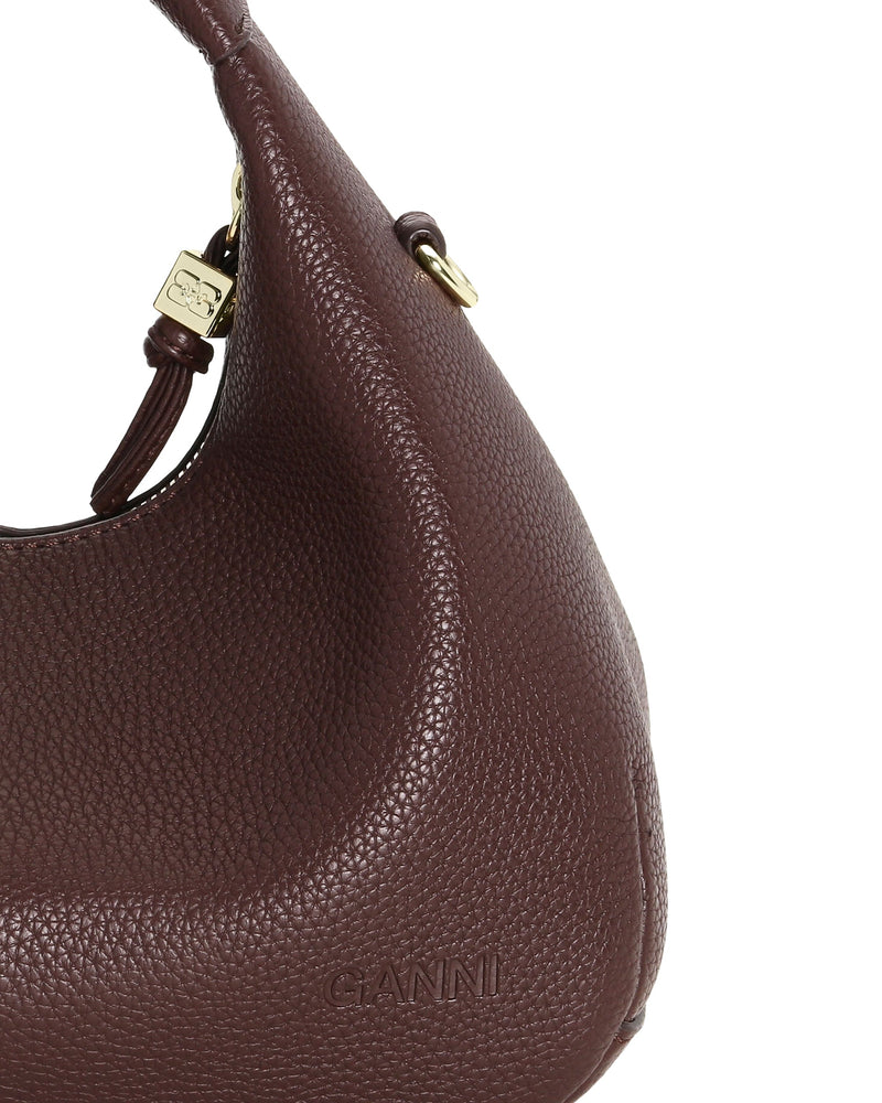 Ganni Eco-Leather Hobo Bag — Brown