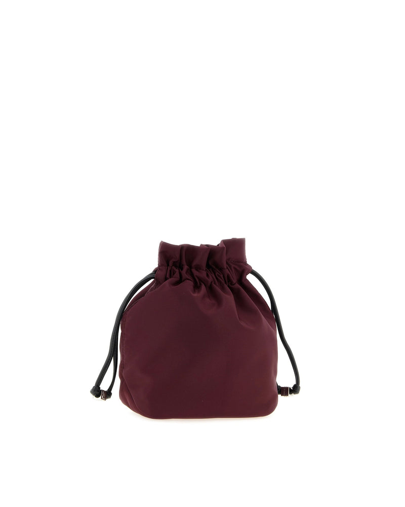 Ganni Recycled Polyamide Bucket Bag — Wine