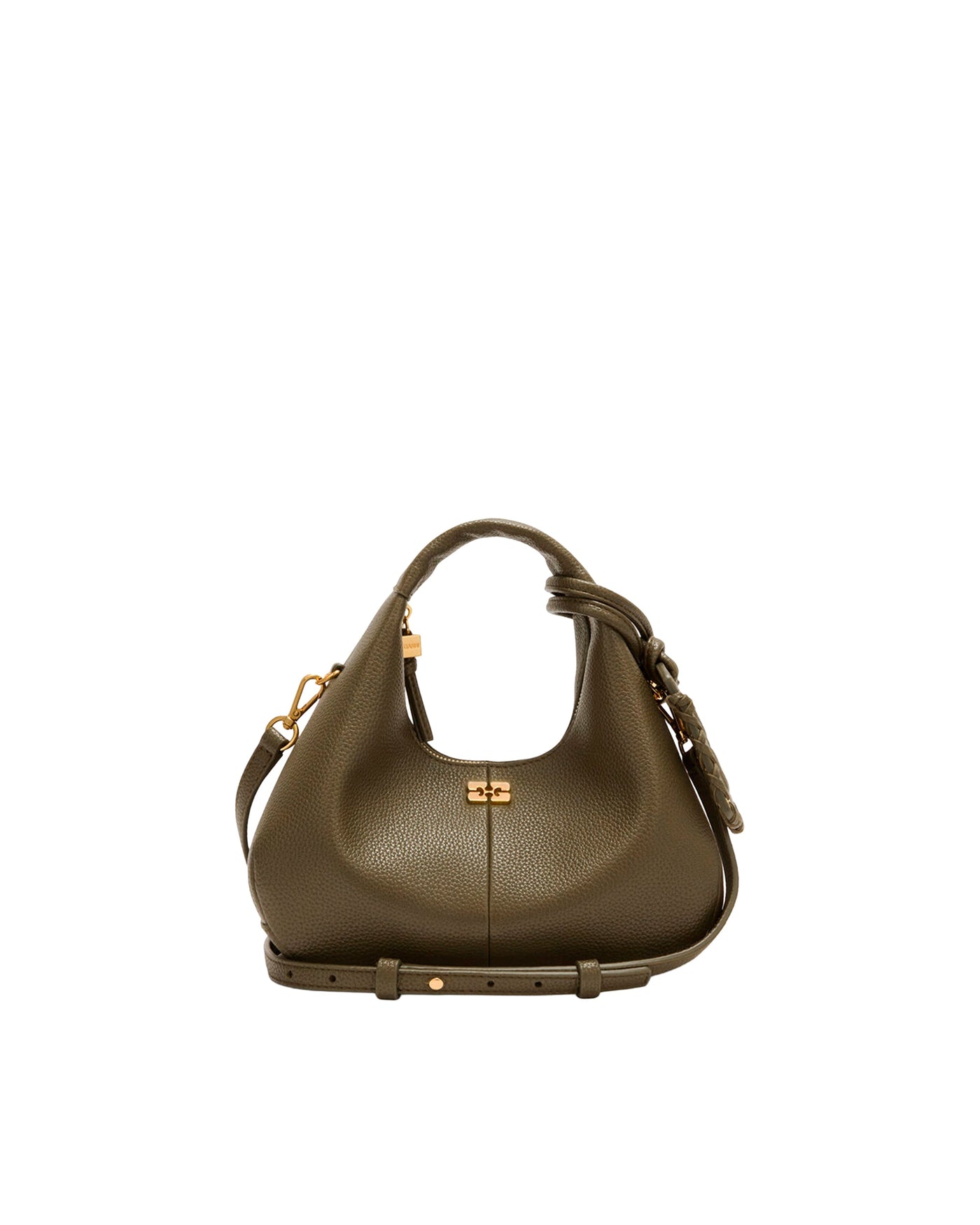 Ganni Eco-Leather Hobo Bag — Green Polyurethane