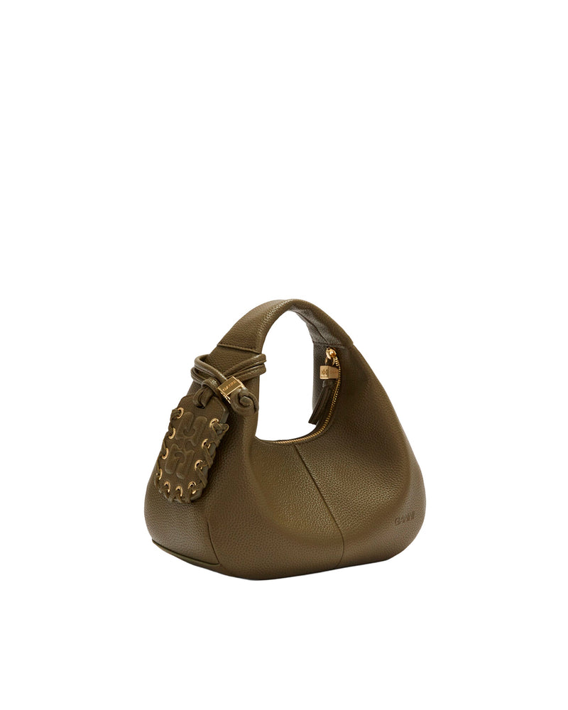 Ganni Eco-Leather Hobo Bag — Green Polyurethane