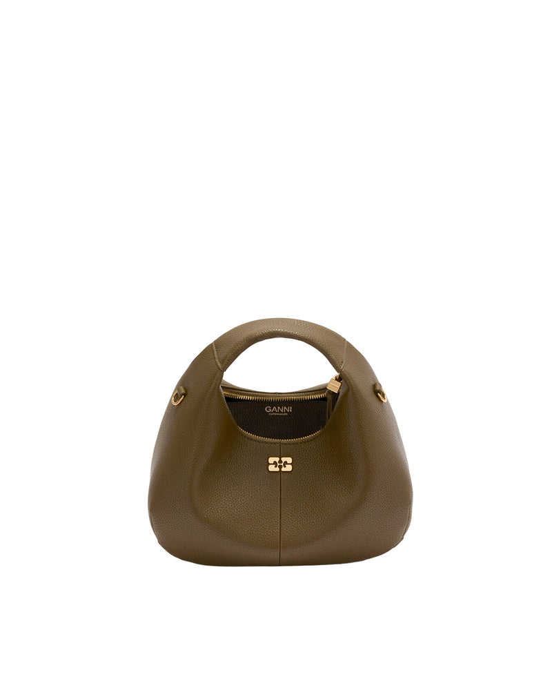 Ganni Eco-Leather Hobo Bag — Green Polyurethane