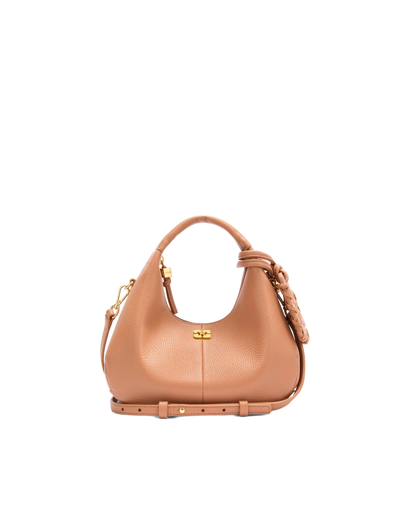 Ganni Eco-Friendly Polyurethane Hobo Bag — Brown