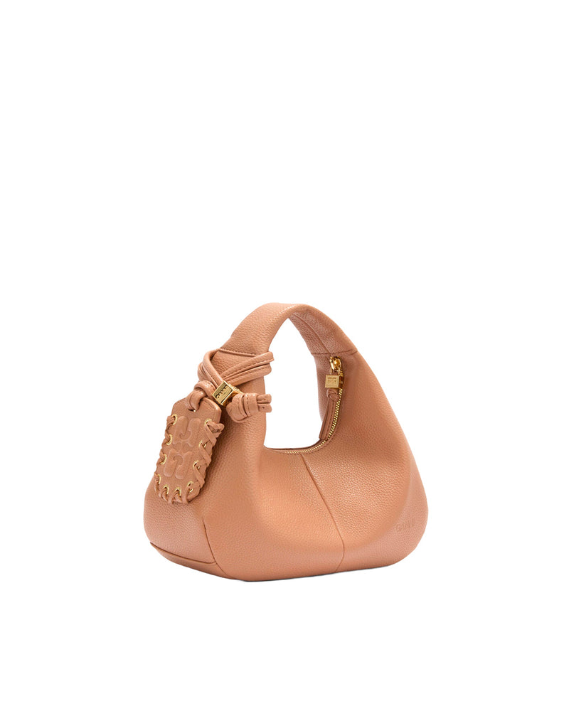 Ganni Eco-Friendly Polyurethane Hobo Bag — Brown