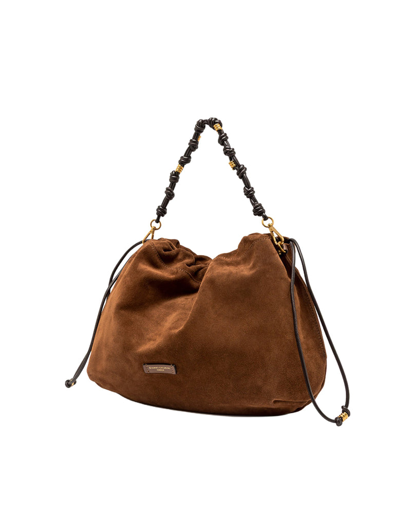 Gianni Chiarini Suede Shoulder Bag — Brown