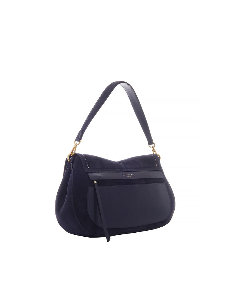 Gianni Chiarini Helena Round Shoulder Bag — Navy