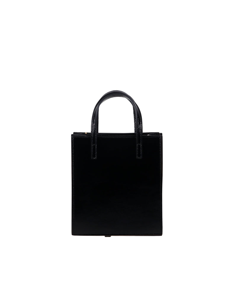 Hidesins Pocket Top Handle Bag — Black Calf Leather