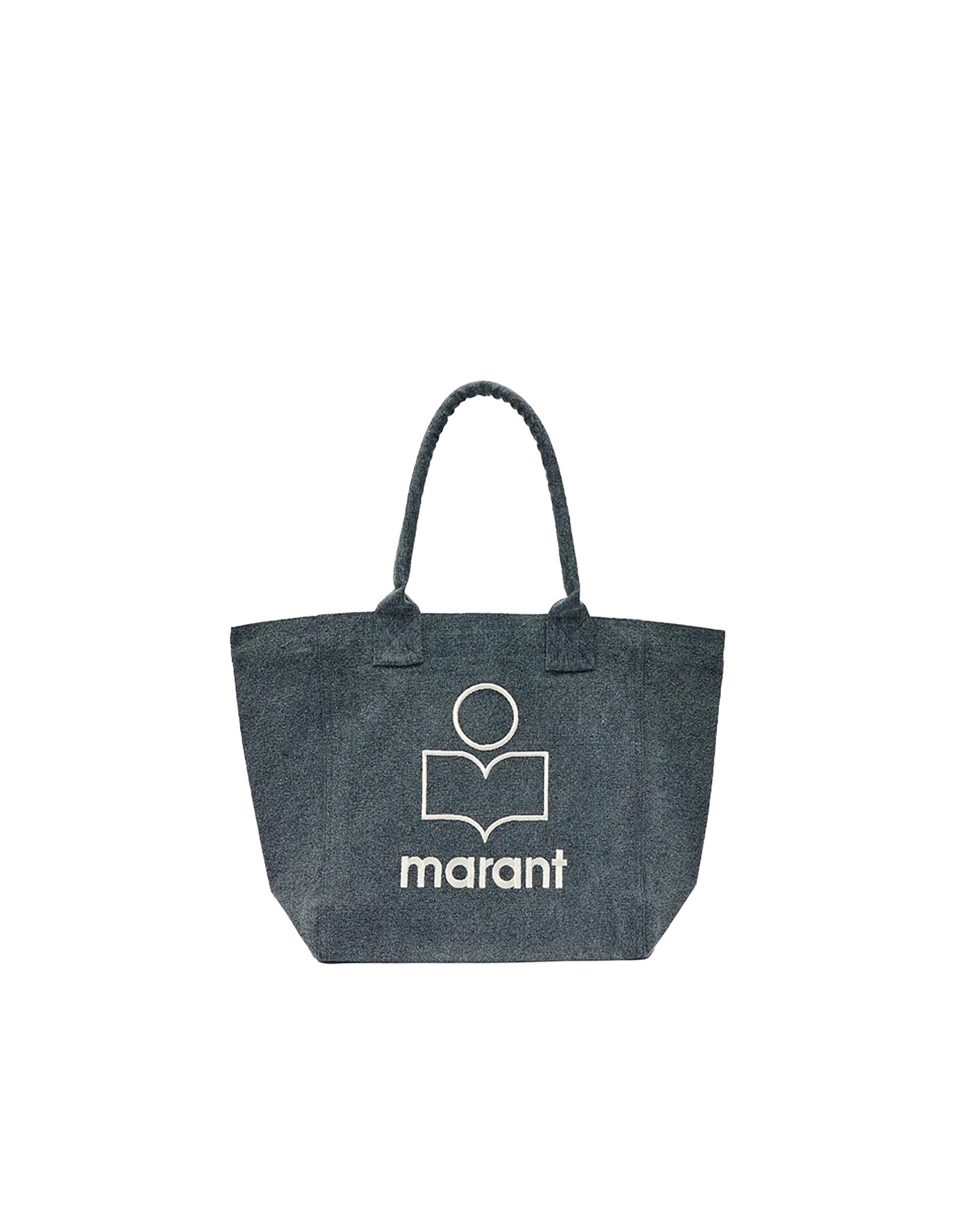 Isabel Marant Embroidered Logo Tote Bag — Black Cotton