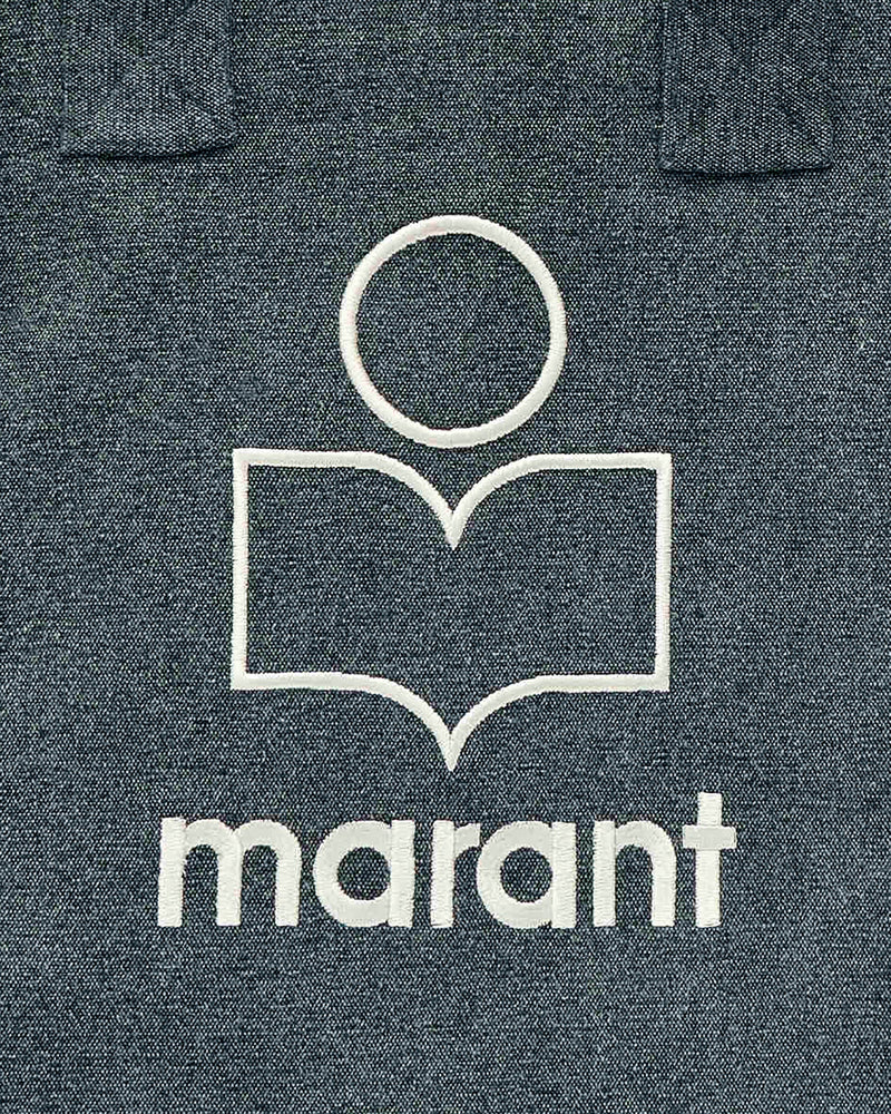 Isabel Marant Embroidered Logo Tote Bag — Black Cotton