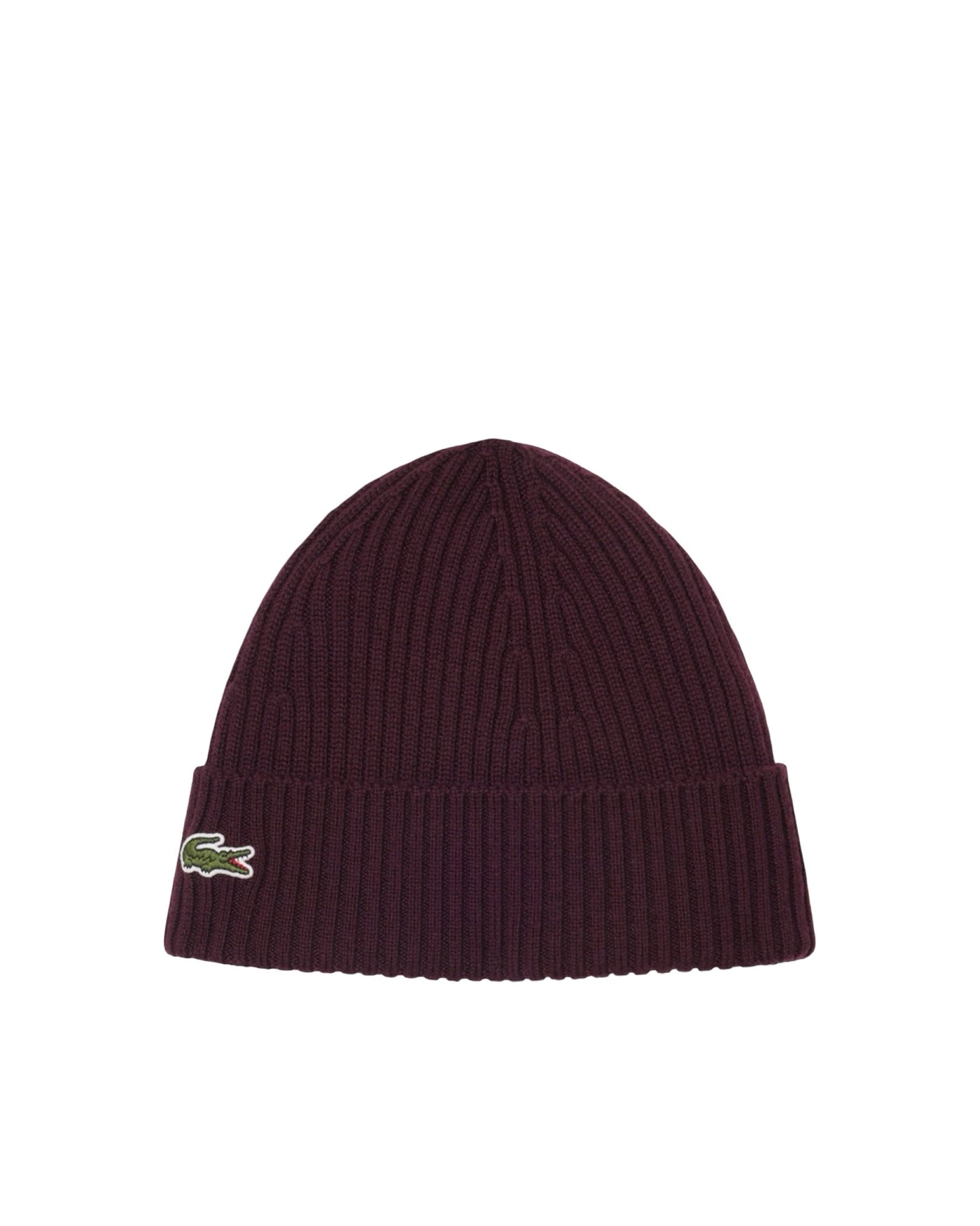Lacoste Rb0001 Wool Ribbed Beanie — Purple Beanies
