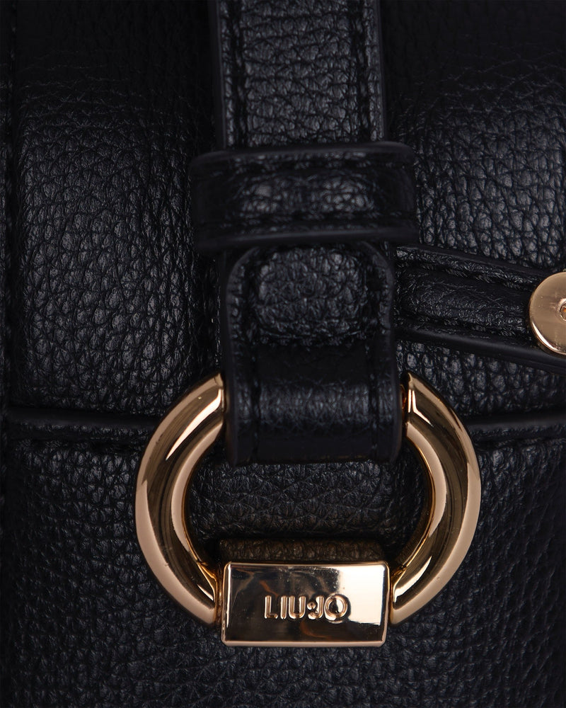 Liu Jo Textured Polyurethane Crossbody Bag — Black