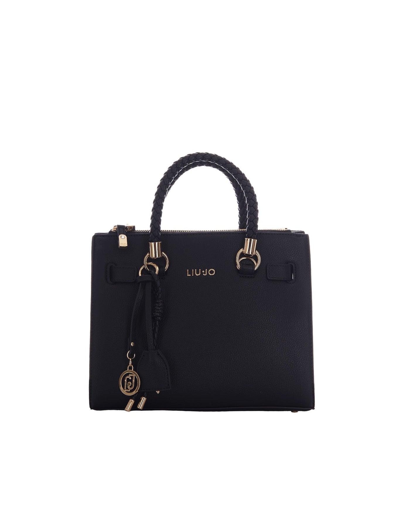 Liu Jo Structured Polyurethane Top Handle Bag — Black