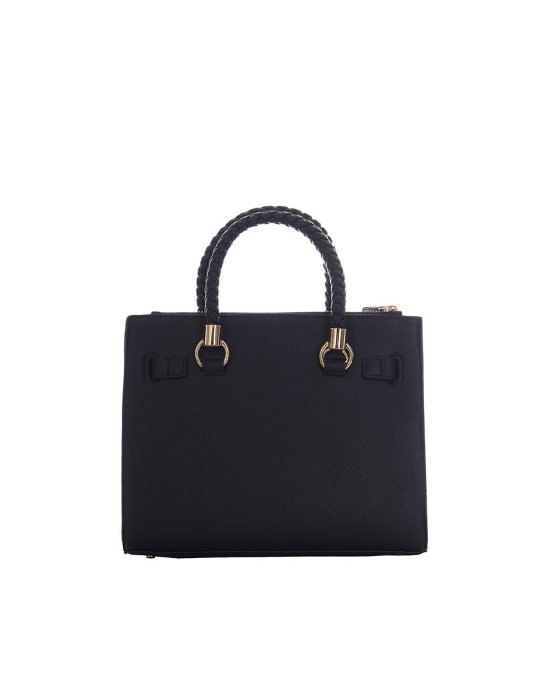 Liu Jo Structured Polyurethane Top Handle Bag — Black