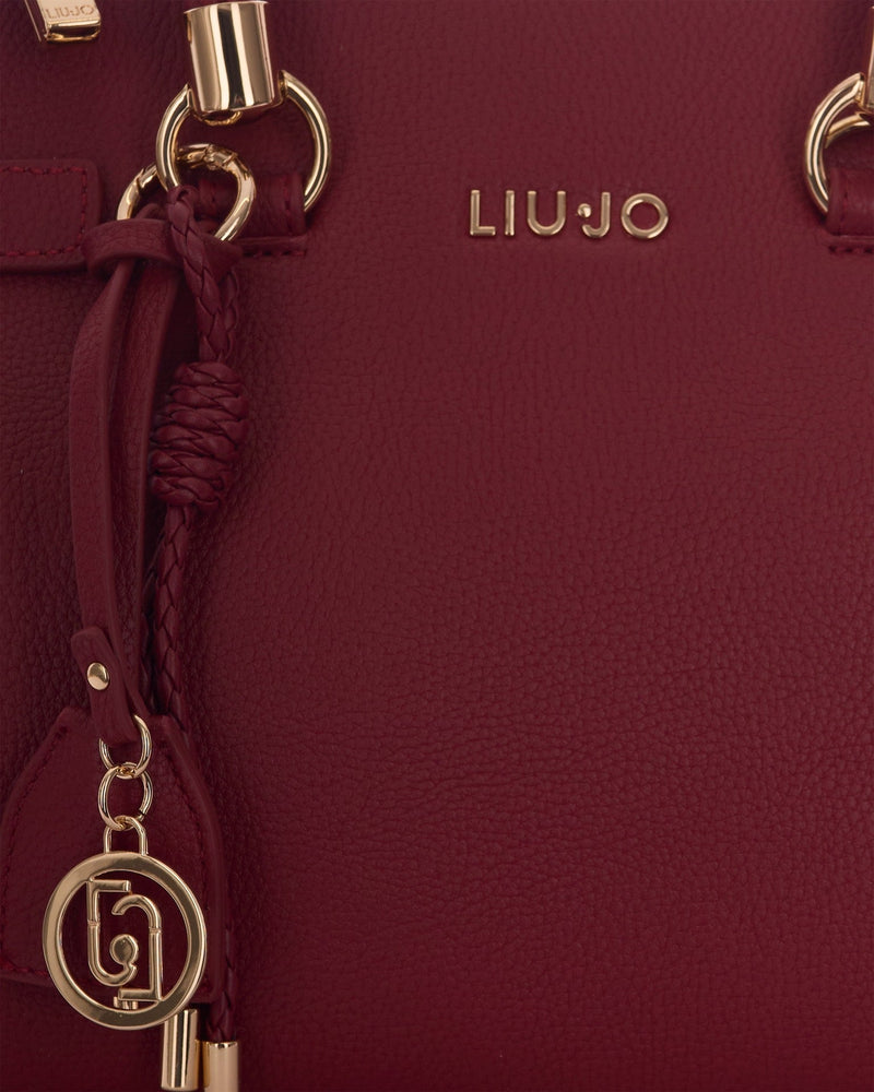 Liu Jo Eco-Leather Top-Handle Shoulder Bag — Red Polyurethane