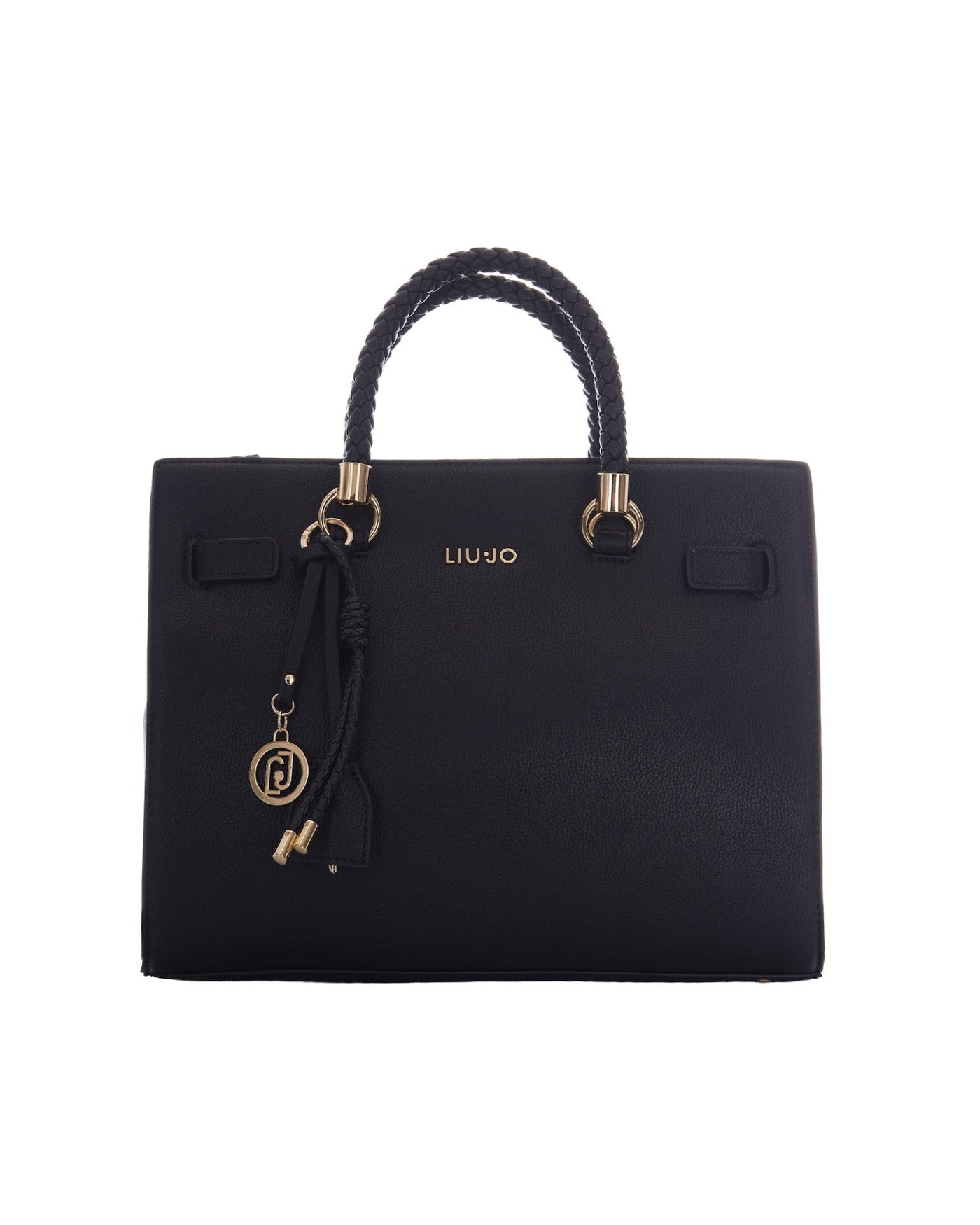 Liu Jo Satchel Bag — Black Polyurethane Top Handle