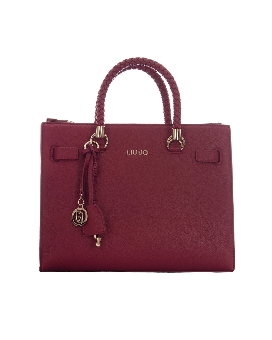 Liu Jo Pebbled Polyurethane Satchel — Red