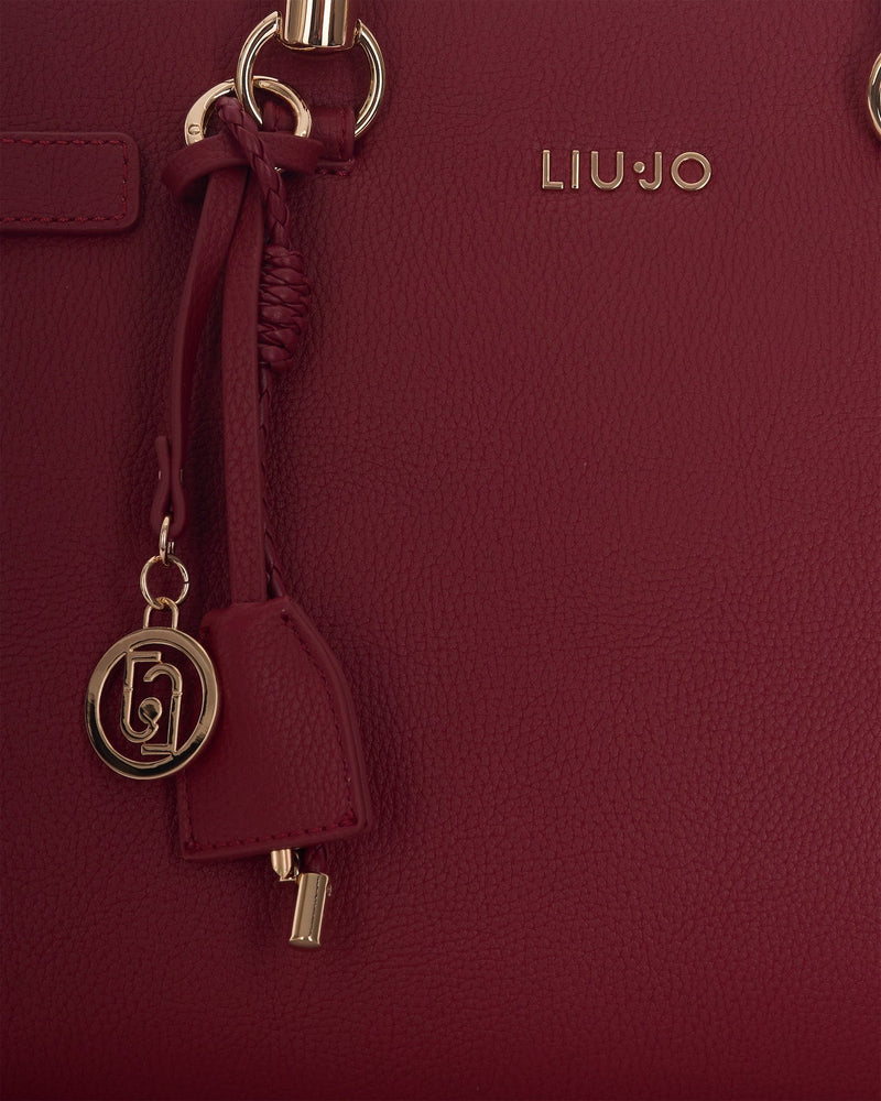 Liu Jo Pebbled Polyurethane Satchel — Red