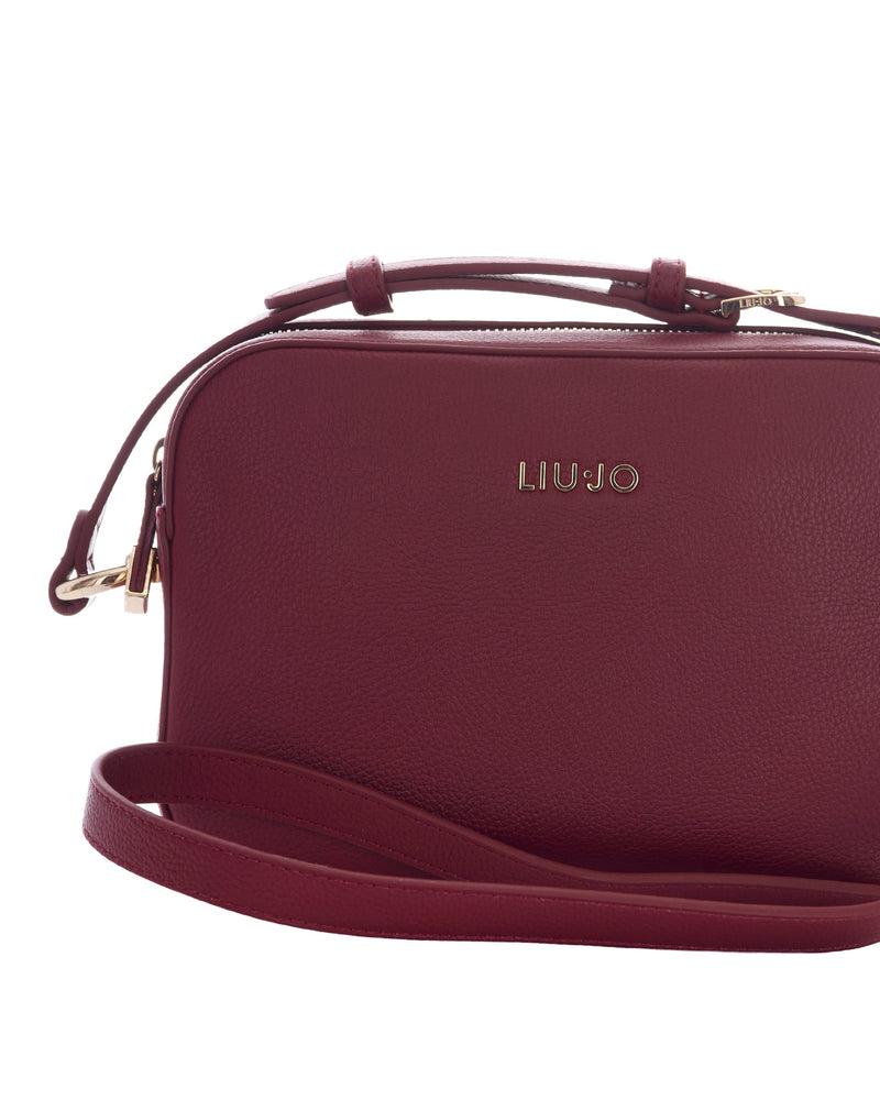 Liu Jo Pebbled Eco-Leather Camera Case Shoulder Bag — Red Polyurethane