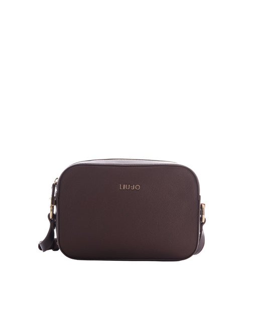 Liu Jo Logo-Embroidered Crossbody Bag — Brown Polyurethane