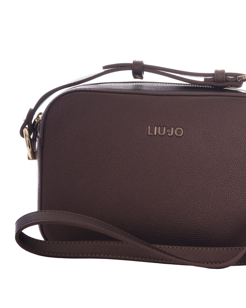 Liu Jo Logo-Embroidered Crossbody Bag — Brown Polyurethane