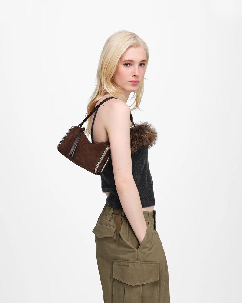 Marc Jacobs Shoulder Bag — Brown Suede Cow Leather