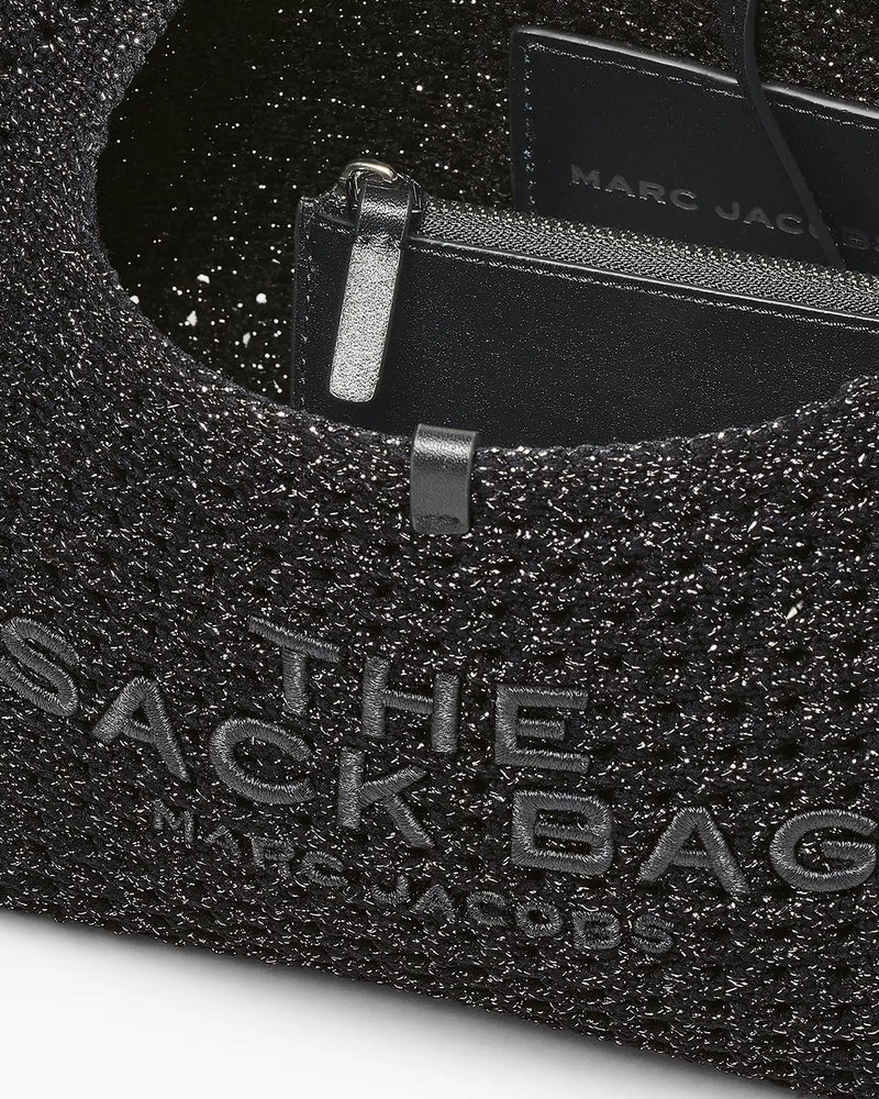 Marc Jacobs Hand-Crocheted Lurex Top Handle Bag — Black Polyester