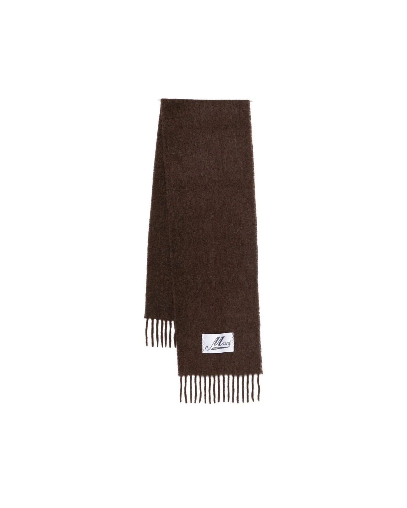 Marni Fringed Alpaca Scarf — Brown Scarfs