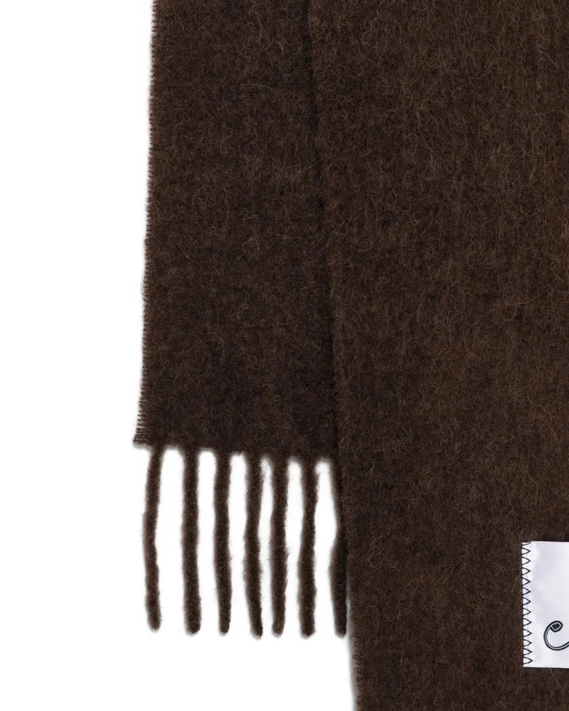 Marni Fringed Alpaca Scarf — Brown Scarfs