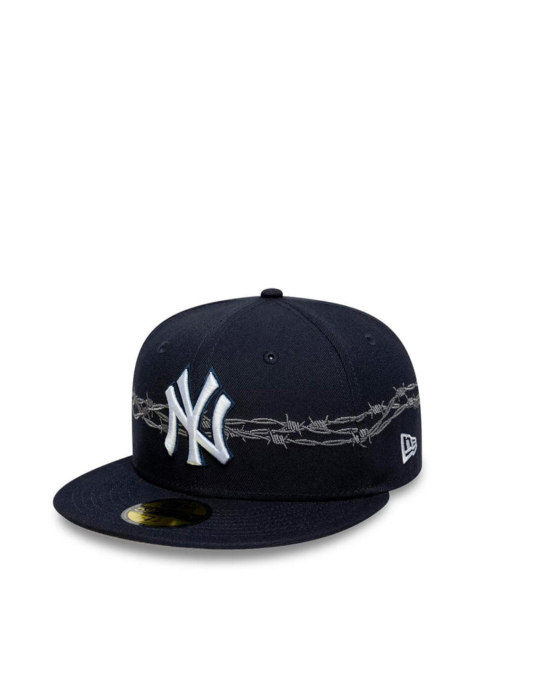 New Era Cap 60915749 Embroidered Barbed Wire Baseball — Navy Crown Caps