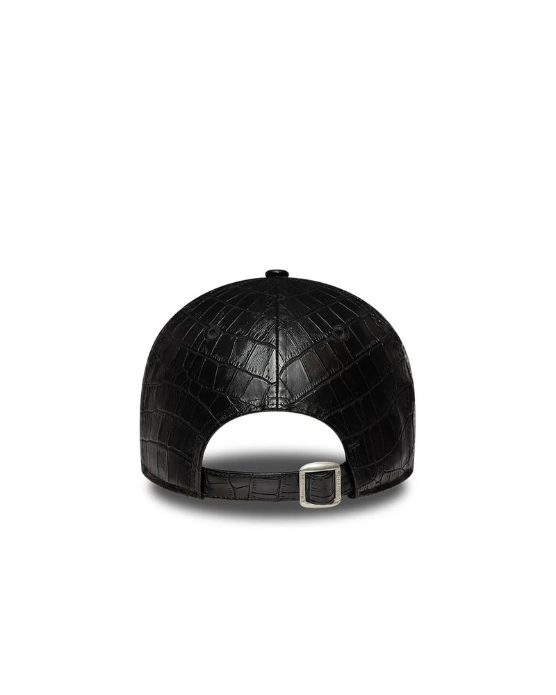 New Era Cap 60915860 Croc-Embossed Polyurethane Baseball — Black Undervisor: Cotton; Crown Caps