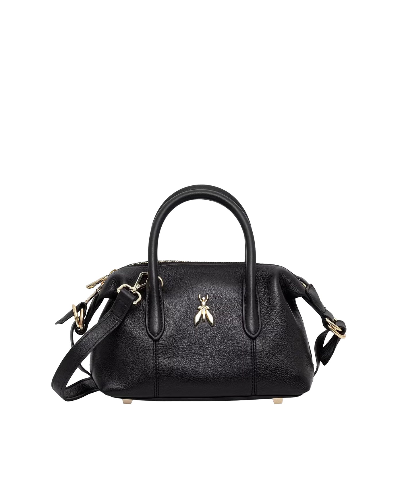 Patrizia Pepe Top Handle Bag — Black Calf Leather