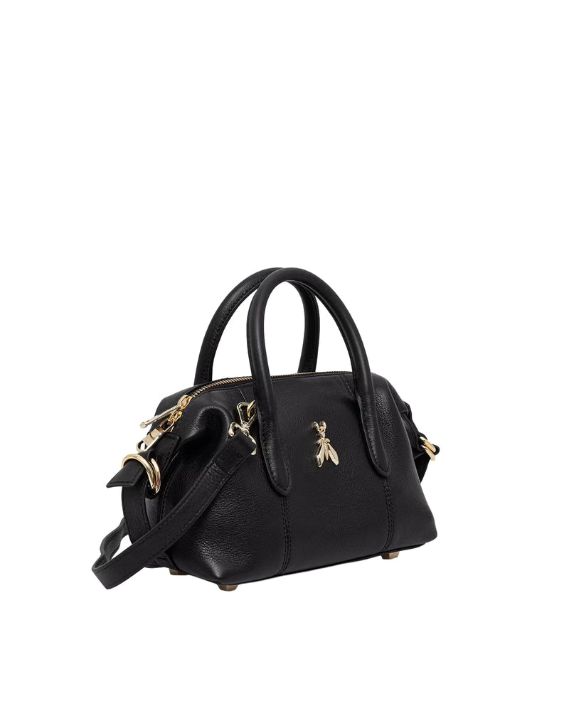 Patrizia Pepe Top Handle Bag — Black Calf Leather